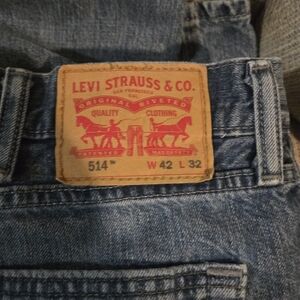 Levi's Classic Blue Slim Straight Jeans Mens 42W X 32 L